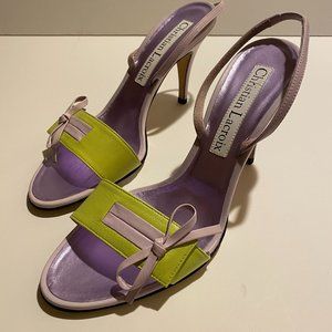 NEW Christian Lacroix Lavender & Green 4" Slingback Heels w/ Original Retail Box